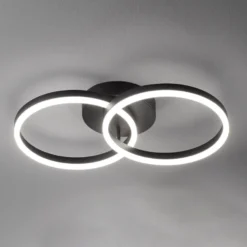 Lámpara LED de techo Giotto, 2 luces, negro