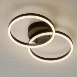 Lámpara LED de techo Giotto, 2 luces, negro