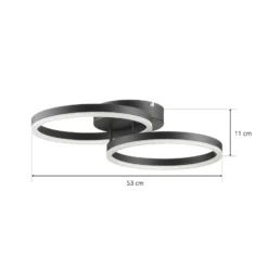 Lámpara LED de techo Giotto, 2 luces, negro