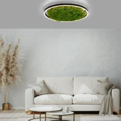Lámpara LED de techo Green Ritus, musgo atenuable Ø58,5cm