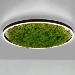 Lámpara LED de techo Green Ritus, musgo atenuable Ø58,5cm