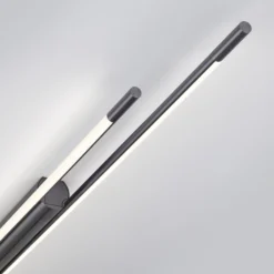 Lámpara LED de techo Helestra LEDA, gris titanio, 150 cm, atenuable