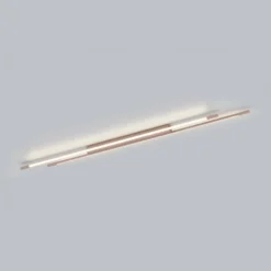 Lámpara LED de techo Helestra LEDA, marrón, longitud 150 cm, atenuable