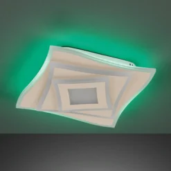 Lámpara LED de techo HERO, arena, 40 x 40 cm, control remoto, CCT atenuable