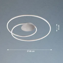 Lámpara LED de techo HOLY, níquel, Ø 68 cm, control remoto, CCT