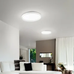 Lámpara LED de techo Isy, blanca, Ø 55 cm, metal, CCT, atenuable
