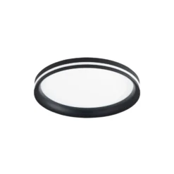Lámpara LED de techo Isy, negro, Ø 35 cm, metal, CCT, atenuable