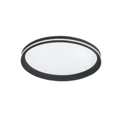 Lámpara LED de techo Isy, negro, Ø 45 cm, metal, CCT, atenuable