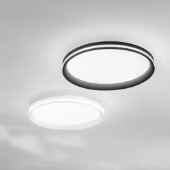 Lámpara LED de techo Isy, negro, Ø 45 cm, metal, CCT, atenuable