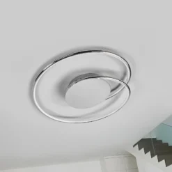 Lámpara LED de techo Joline de Lindby, juego de 2, Ø 46 cm, color cromo