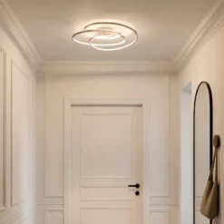 Lámpara LED de techo Joline de Lindby, Ø 60 cm, color níquel, metal