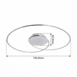 Lámpara LED de techo Joline de Lindby, Ø 74 cm, color cromo, metal