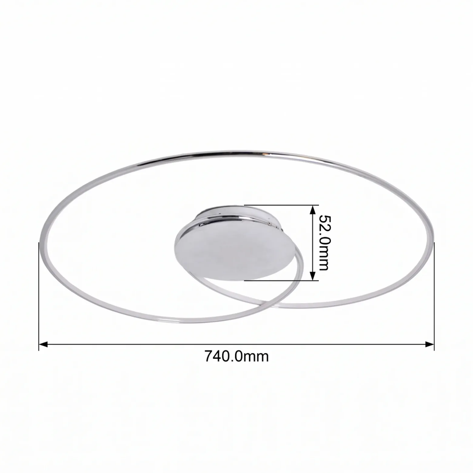 Lámpara LED de techo Joline de Lindby, Ø 74 cm, color cromo, metal