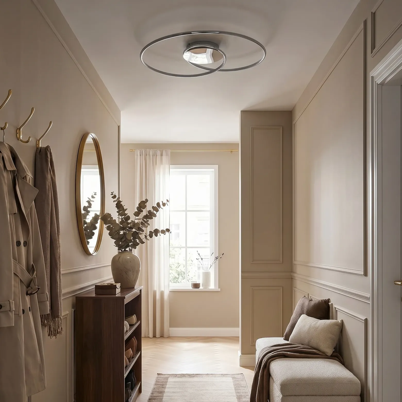 Lámpara LED de techo Joline de Lindby, Ø 74 cm, color cromo, metal