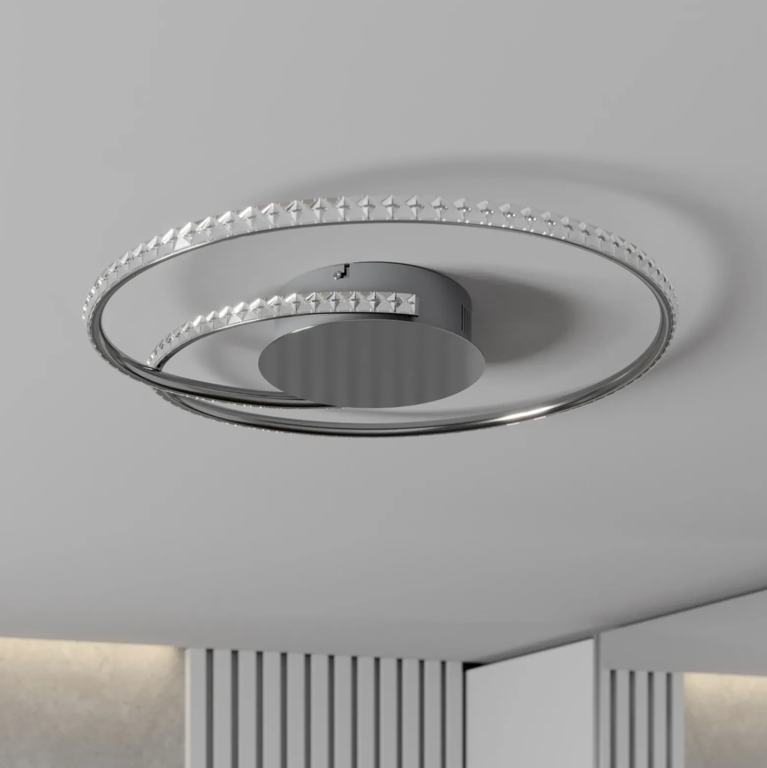 Lámpara LED de techo Joline de Lindby, Ø 45 cm, cristales, metal