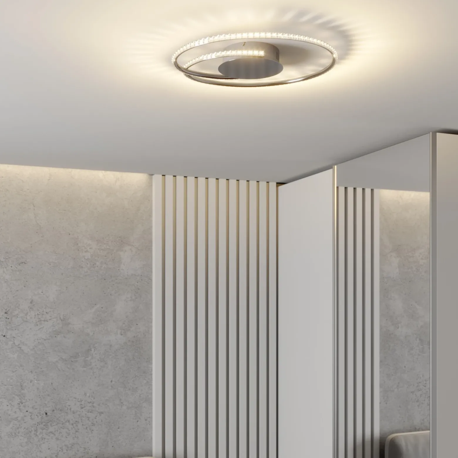 Lámpara LED de techo Joline de Lindby, Ø 45 cm, cristales, metal