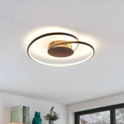 Lámpara LED de techo Joline de Lindby, Ø 45 cm, marrón óxido, metal