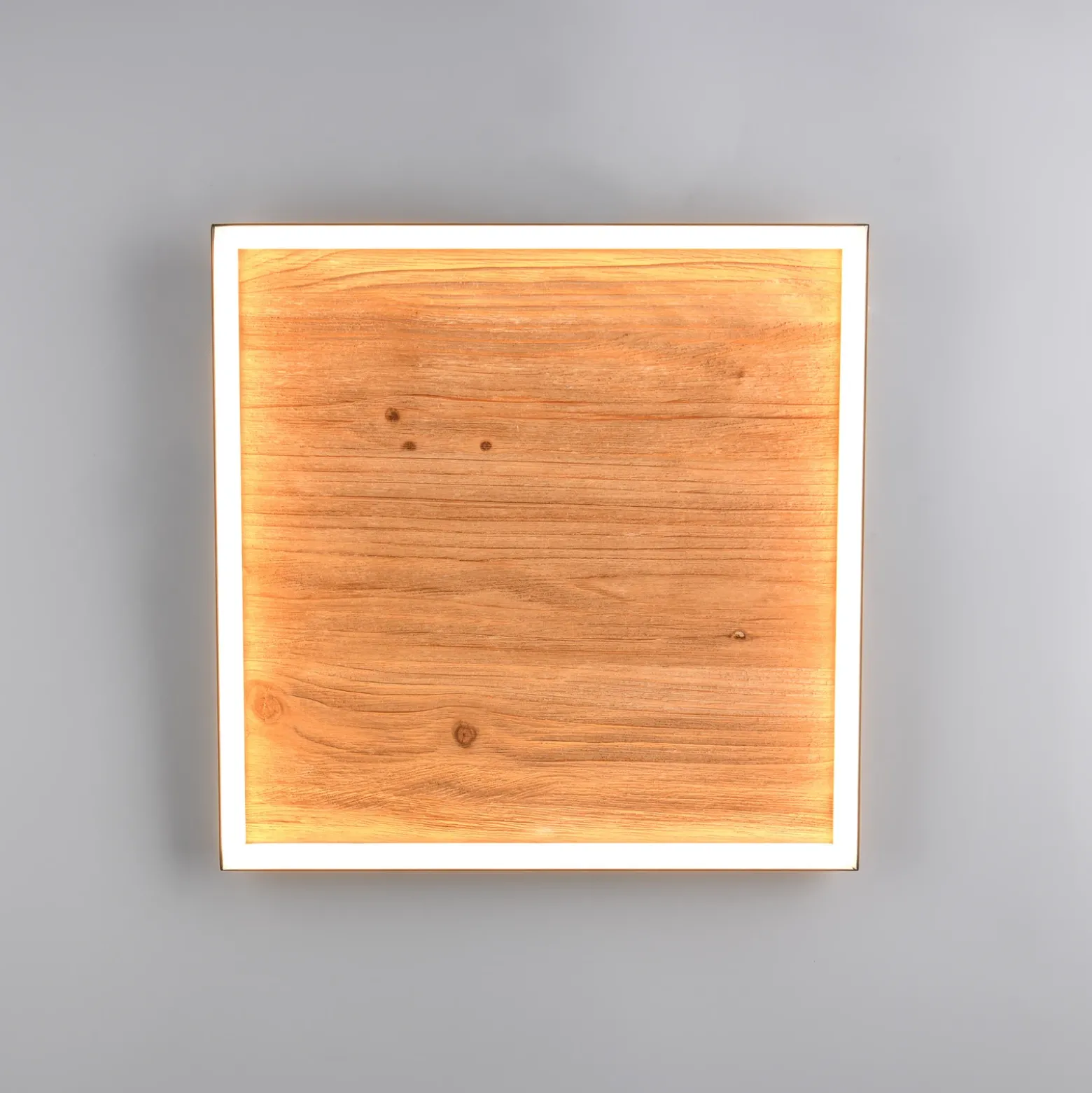 lámpara LED de techo Kalea, longitud 45 cm, color madera, madera