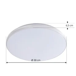 Lámpara LED de techo Lindby Comora, Ø 35 cm, blanca, IP44, 3000K
