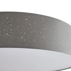 Lámpara LED de techo Lindby Ellamina, 60 cm, gris claro, textil