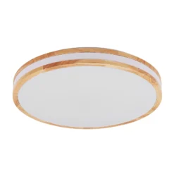 Lámpara LED de techo Lindby Emiva, 50 cm, madera clara, CCT