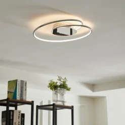 Lámpara LED de techo Lindby Joline, Ø 45 cm, color cromado, metal