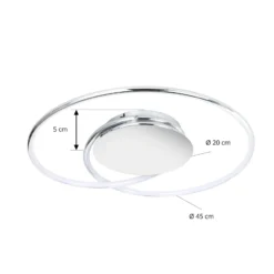 Lámpara LED de techo Lindby Joline, Ø 45 cm, color cromado, metal