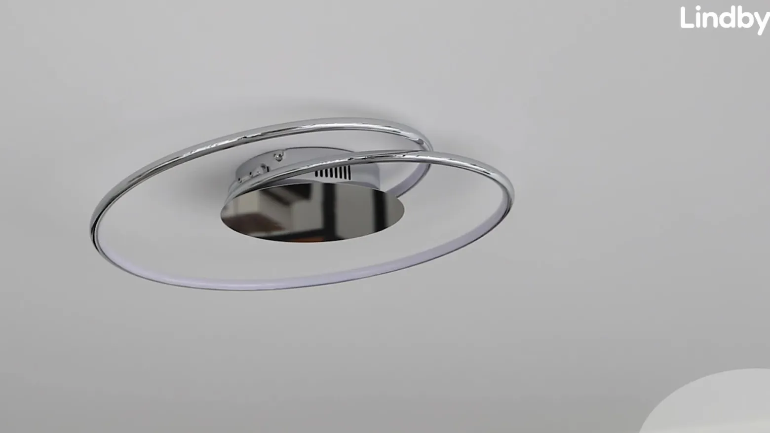 Lámpara LED de techo Lindby Joline, Ø 45 cm, color cromado, metal