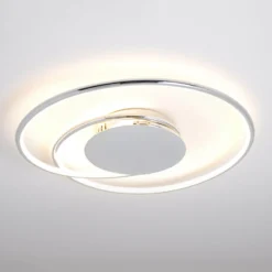 Lámpara LED de techo Lindby Joline, Ø 45 cm, color cromado, metal