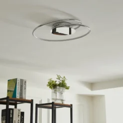 Lámpara LED de techo Lindby Joline, Ø 45 cm, color cromado, metal
