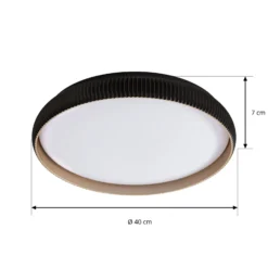 Lámpara LED de techo Lindby Jovian, negra, Ø 40 cm, CCT, atenuable