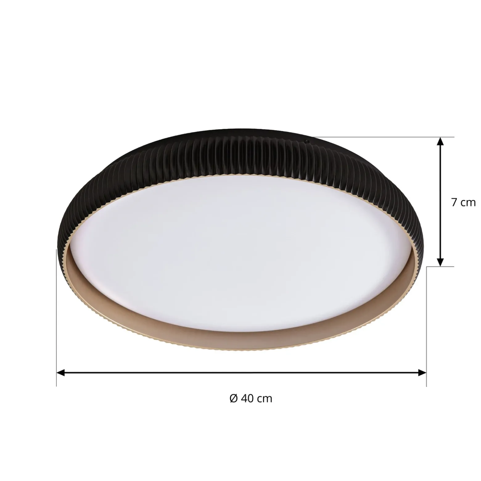 Lámpara LED de techo Lindby Jovian, negra, Ø 40 cm, CCT, atenuable