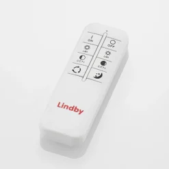Lámpara LED de techo Lindby Lanira, Ø 30 cm, madera, control remoto, CCT