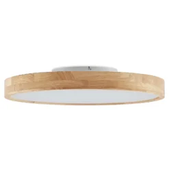 Lámpara LED de techo Lindby Lanira, Ø 60 cm, madera, control remoto, CCT