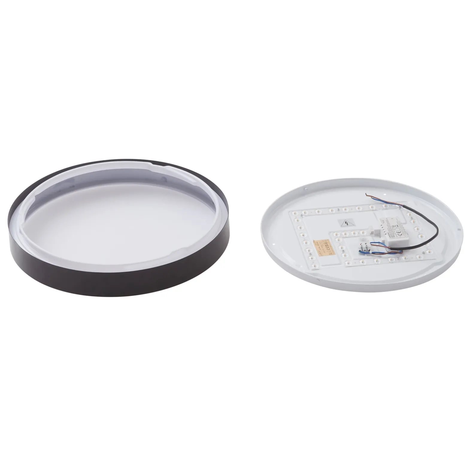 Lámpara LED de techo Lindby Medon, Ø 38 cm, negra, IP44, metal