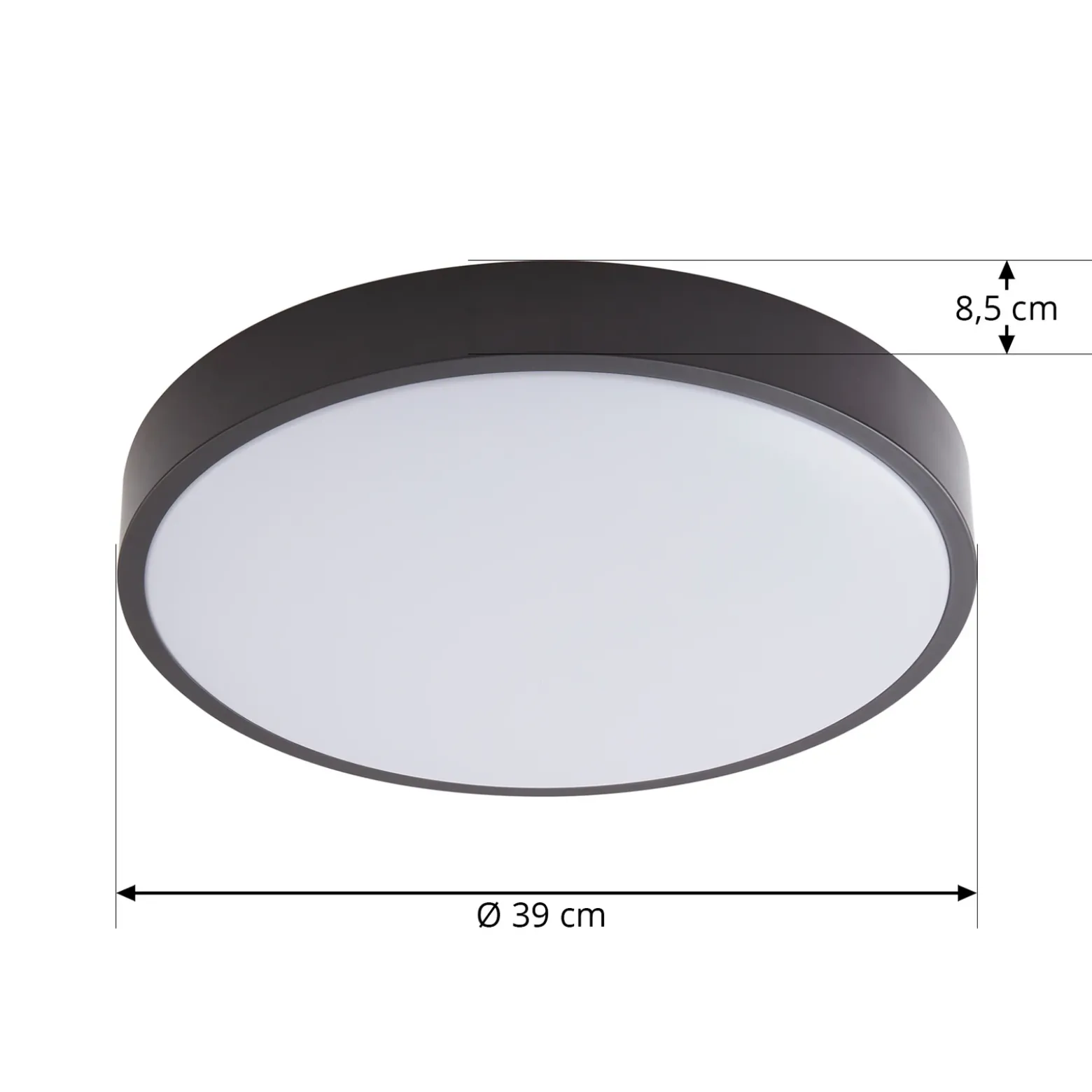 Lámpara LED de techo Lindby Medon, Ø 38 cm, negra, IP44, metal