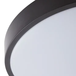 Lámpara LED de techo Lindby Medon, Ø 38 cm, negra, IP44, metal