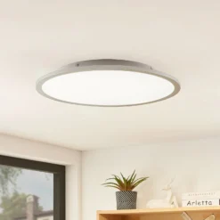 Lámpara LED de techo Lindby Narima, 4.000 K, Ø 50 cm, plata