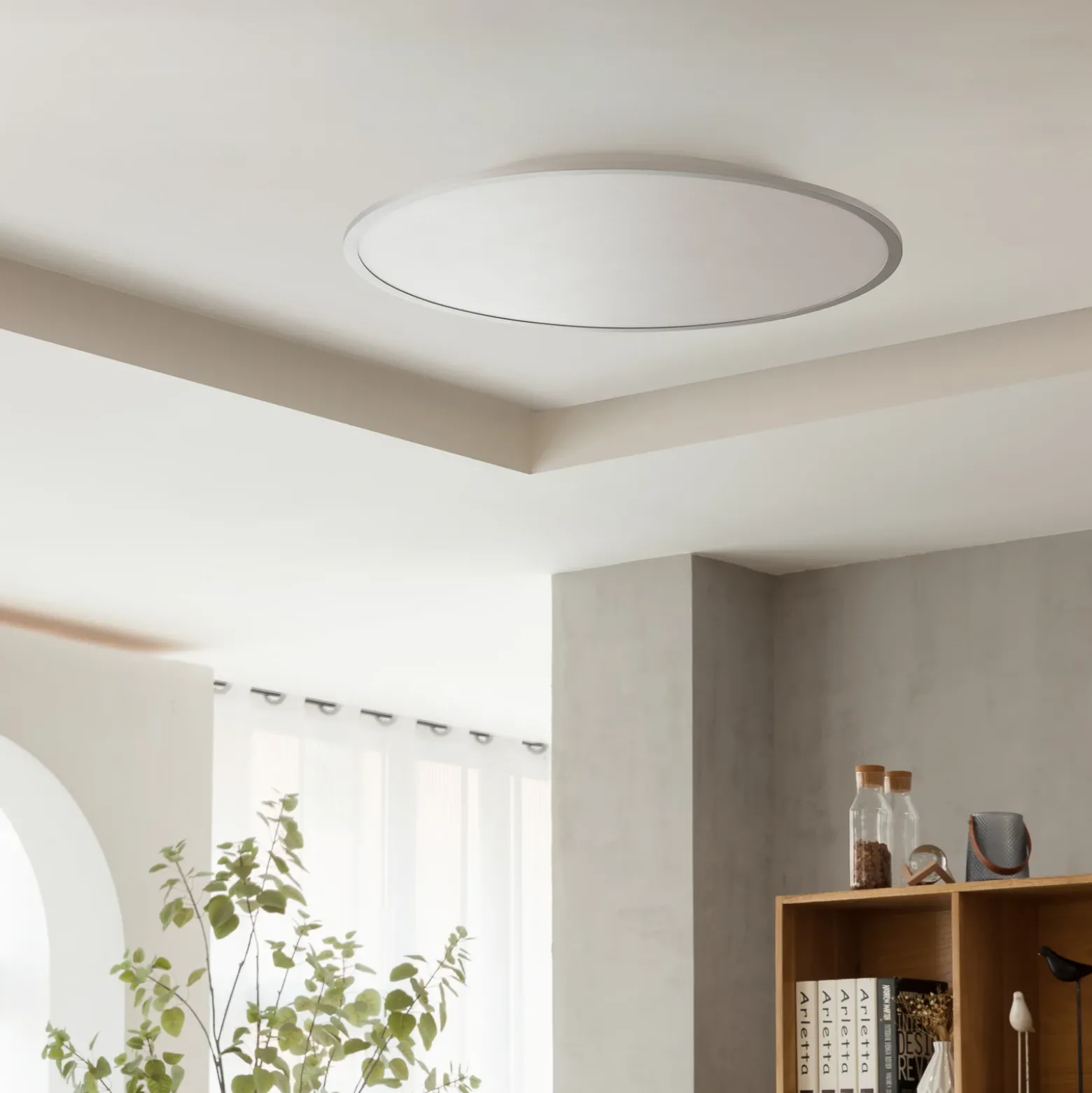 Lámpara LED de techo Lindby Narima, CCT, Ø 80 cm, plata