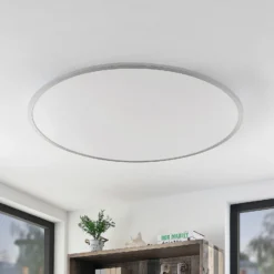 Lámpara LED de techo Lindby Narima, 4.000 K, Ø 100 cm, plata