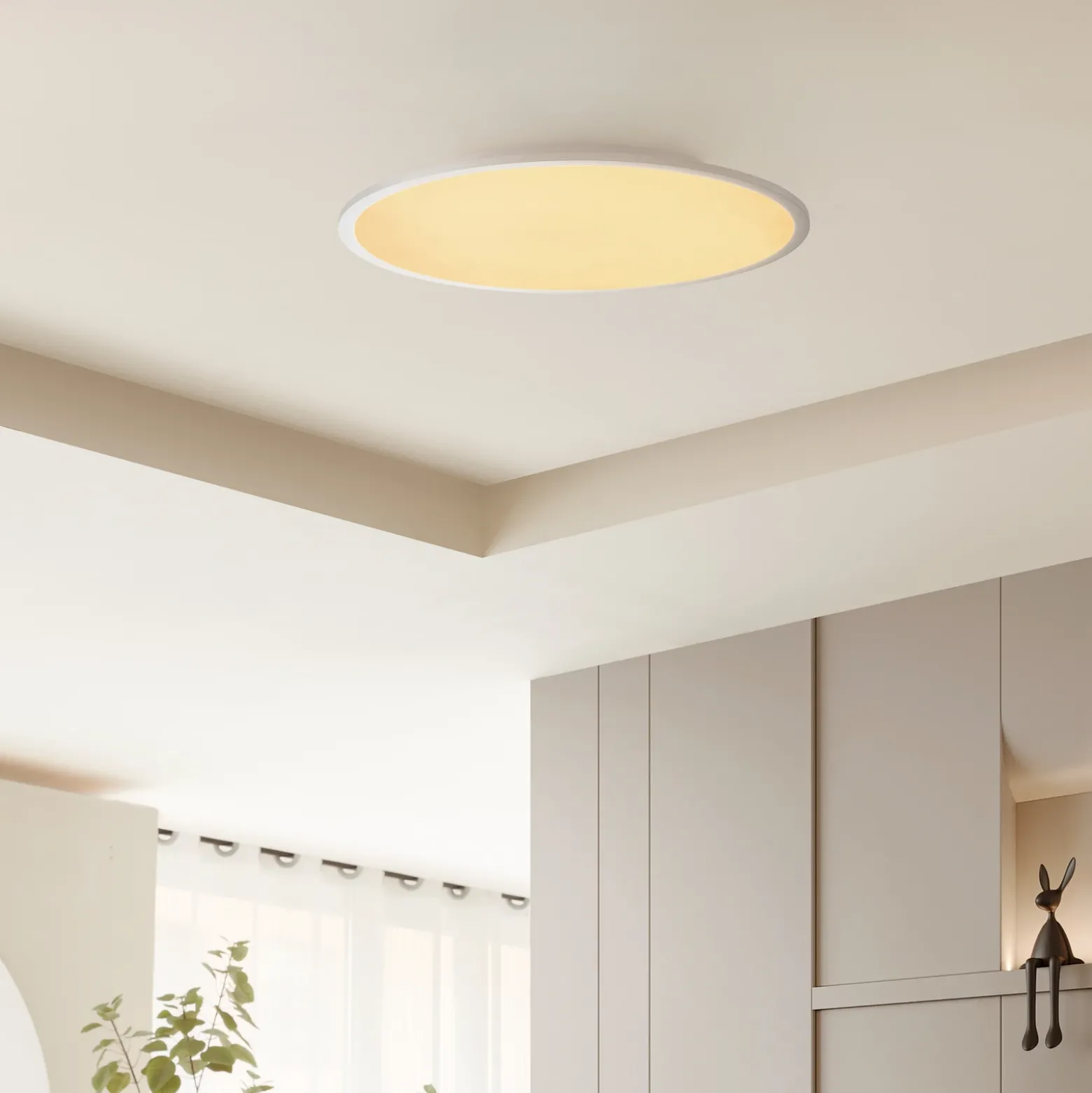 Lámpara LED de techo Lindby Narima, CCT, Ø 60 cm, plata