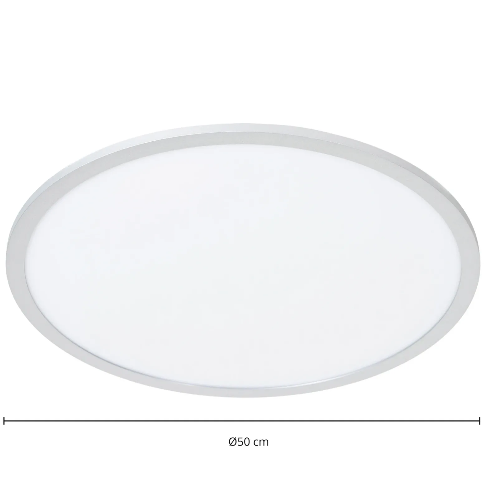 Lámpara LED de techo Lindby Narima, 4.000 K, Ø 50 cm, plata