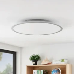 Lámpara LED de techo Lindby Narima, 4.000 K, Ø 60 cm, plata