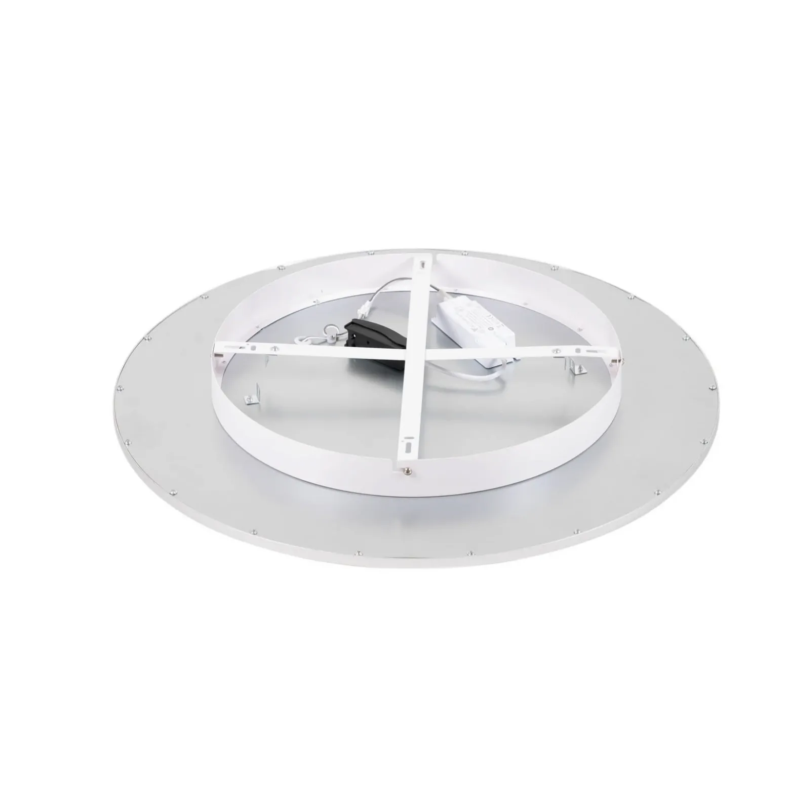 Lámpara LED de techo Lindby Narima, 4.000 K, Ø 60 cm, plata