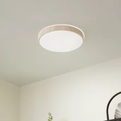Lámpara LED de techo Lindby Zylo, beige, Ø 49 cm, CCT, atenuable