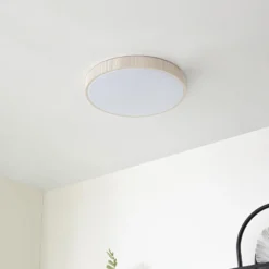 Lámpara LED de techo Lindby Zylo, beige, Ø 49 cm, CCT, atenuable