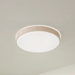 Lámpara LED de techo Lindby Zylo, beige, Ø 49 cm, CCT, atenuable