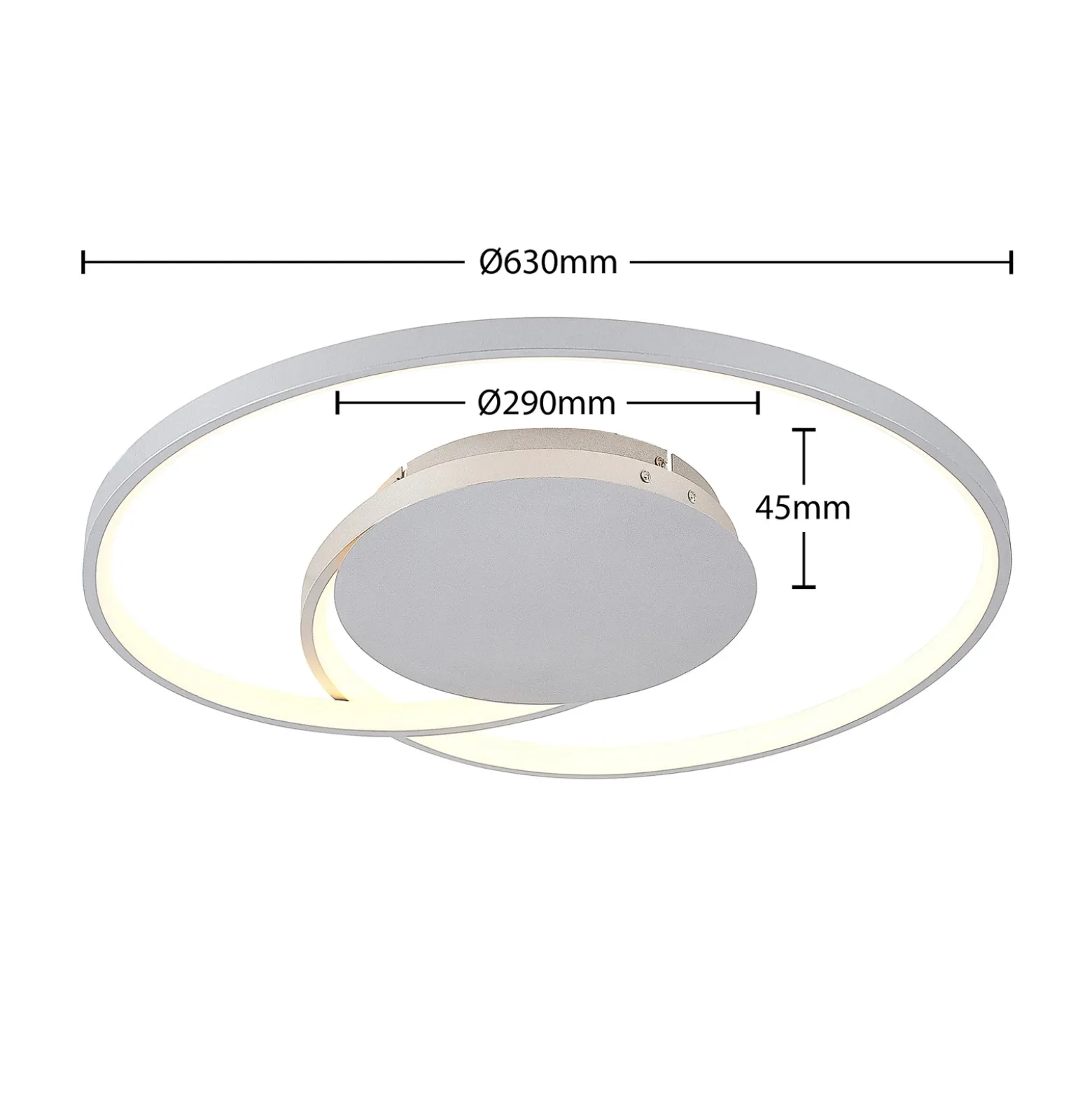 Lámpara LED de techo Lucande Enesa, 63 cm, CCT, control remoto, atenuable