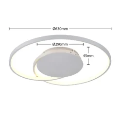 Lámpara LED de techo Lucande Enesa, 63 cm, CCT, control remoto, atenuable