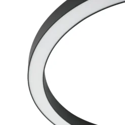 Lámpara LED de techo Lucande Neor, negra, Ø 60 cm, CCT, atenuable